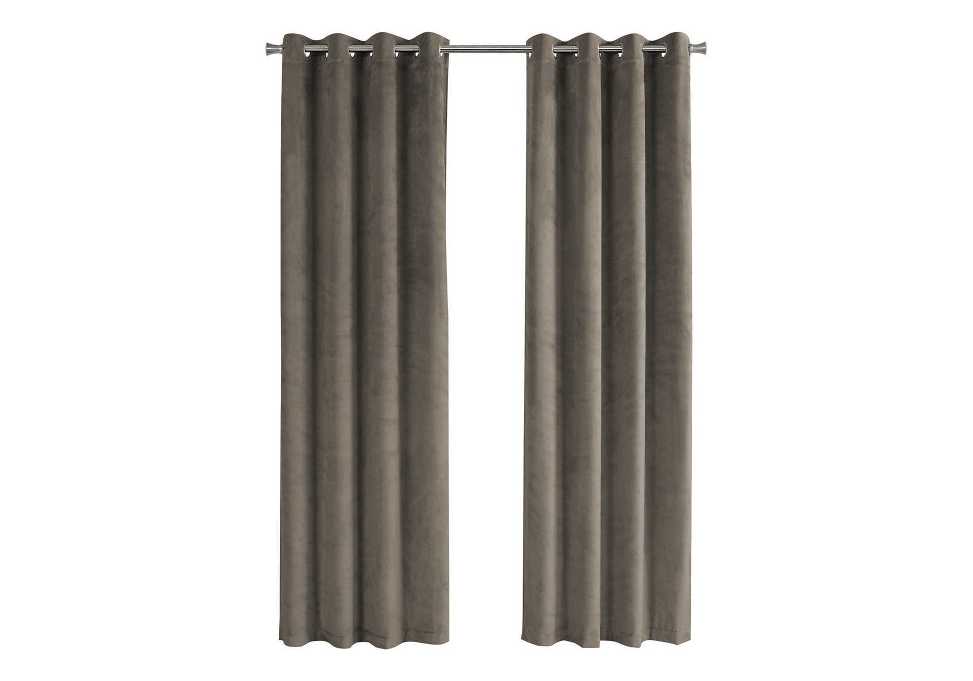 Curtain Panel, 2pcs Set, 54"w X 95"l, Room Darkening, Grommet, Living Room, Bedroom, Kitchen, Beige Velvet, Contemporary, Modern