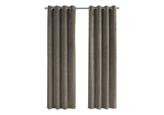 Curtain Panel, 2pcs Set, 54"w X 95"l, Room Darkening, Grommet, Living Room, Bedroom, Kitchen, Beige Velvet, Contemporary, Modern
