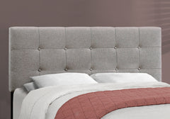Bed, Queen Size, Bedroom, Upholstered, Grey Linen Look, Transitional