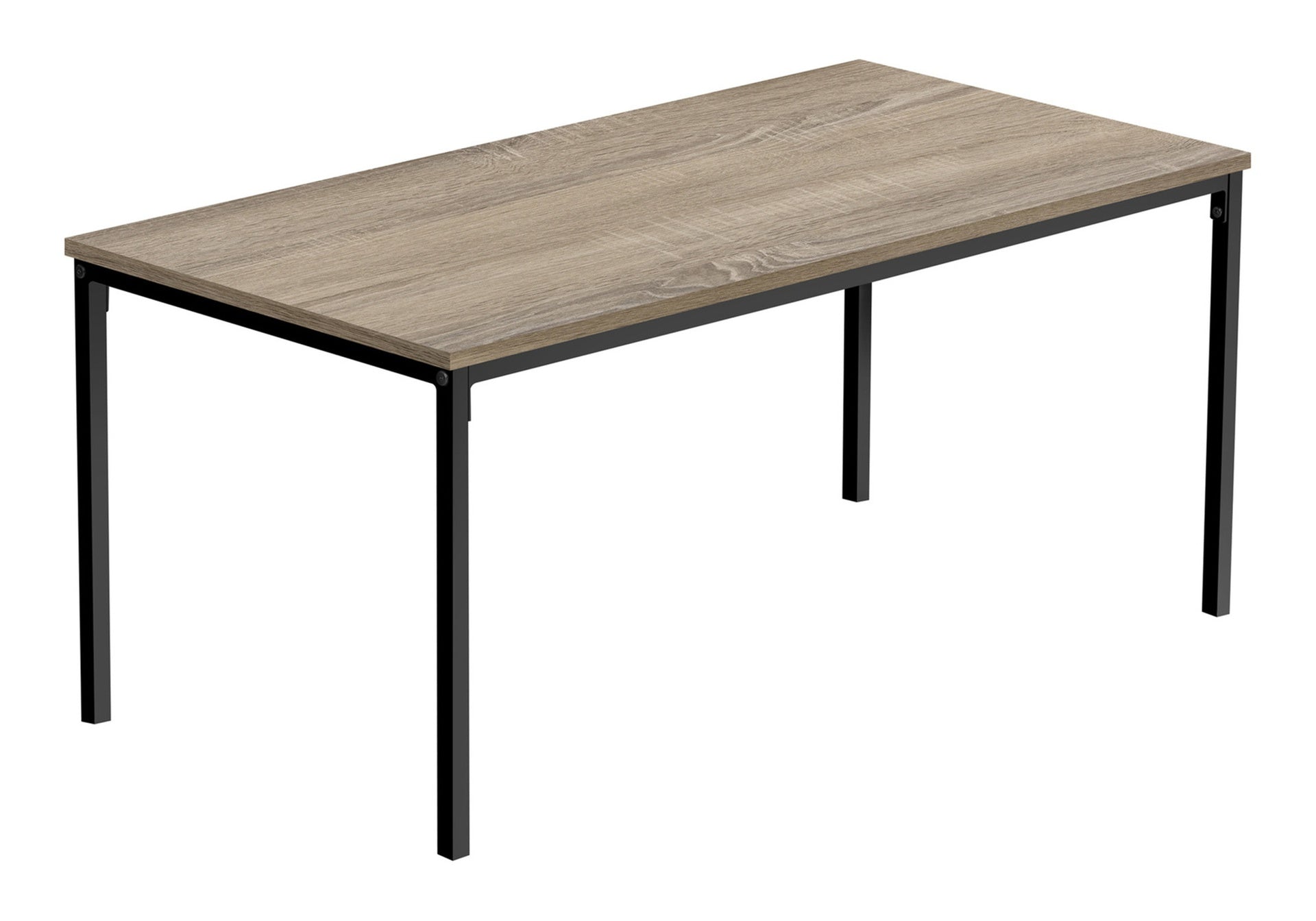 Coffee Table, Accent, Cocktail, Rectangular, Living Room, 40"l, Brown Laminate, Black Metal, Contemporary, Modern