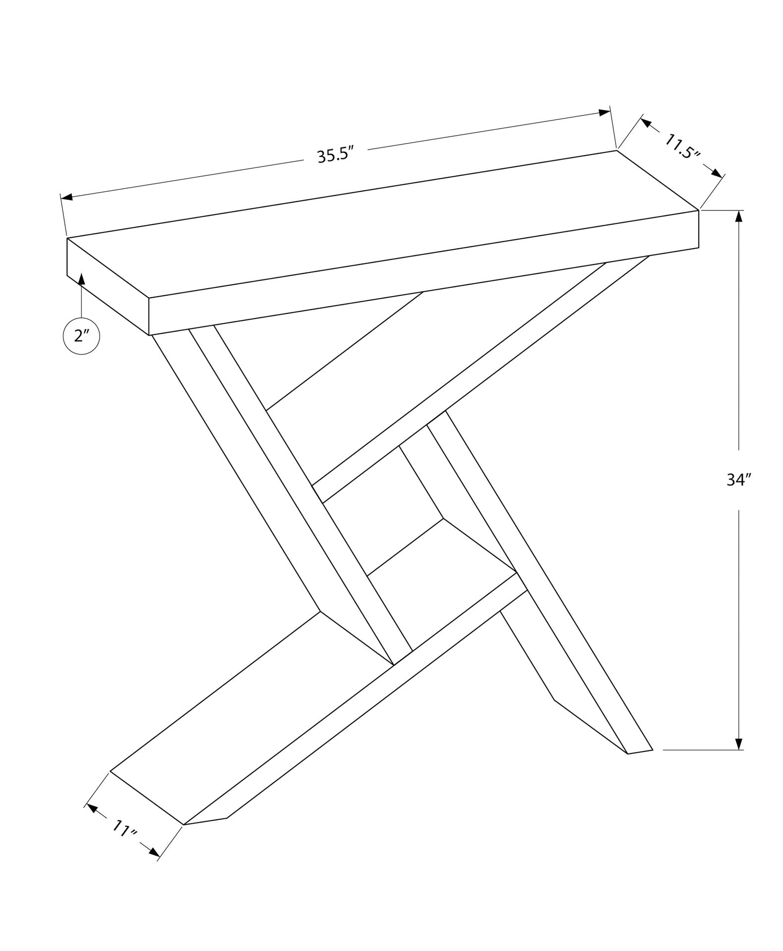 Accent Table, Console, Entryway, Narrow, Sofa, Living Room, Bedroom, Grey And Black Laminate, Contemporary, Modern