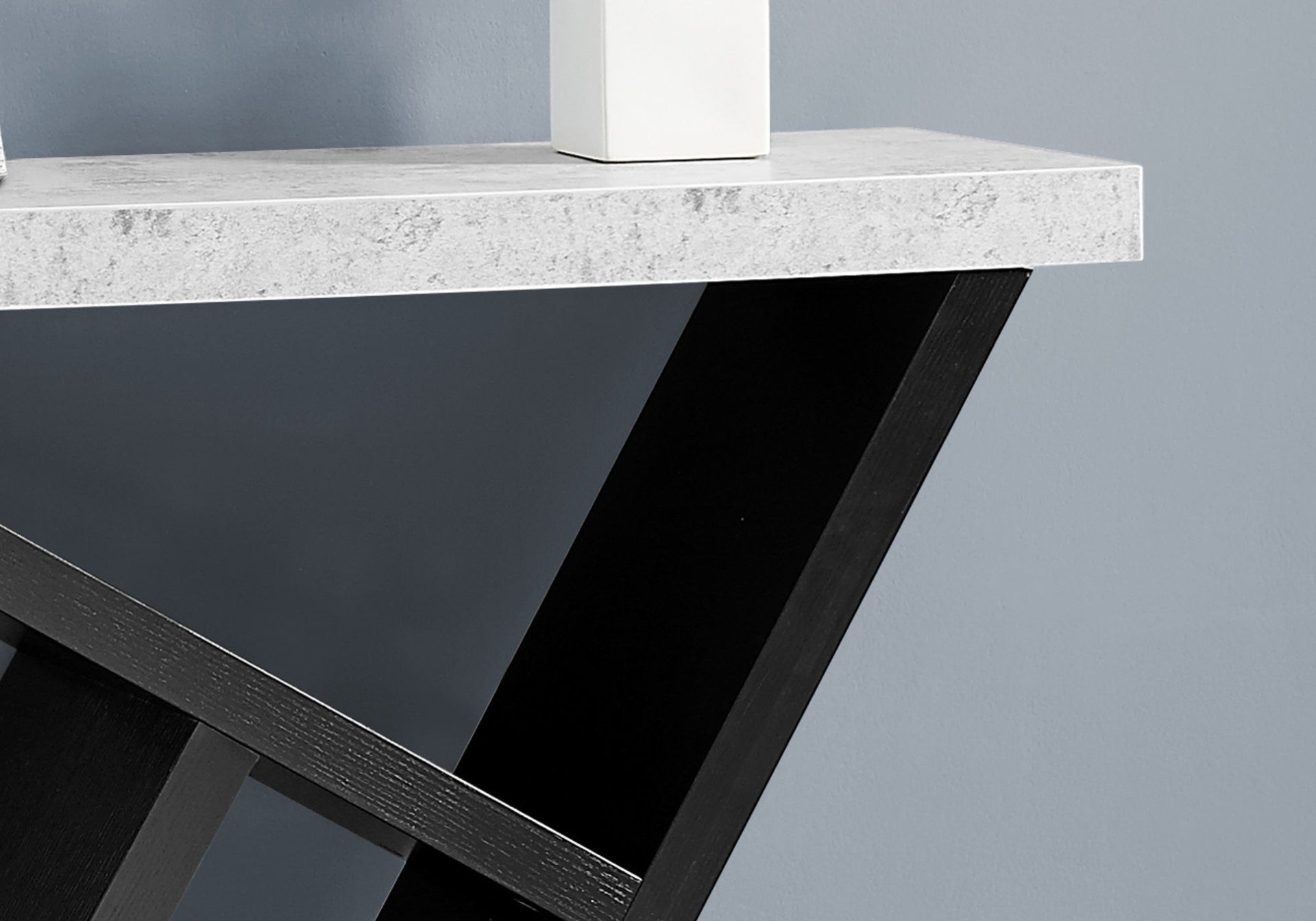 Accent Table, Console, Entryway, Narrow, Sofa, Living Room, Bedroom, Grey And Black Laminate, Contemporary, Modern