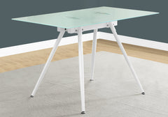 Computer Desk, Home Office, Laptop, 48"l, Work, White Metal, Tempered Glass, Contemporary, Modern