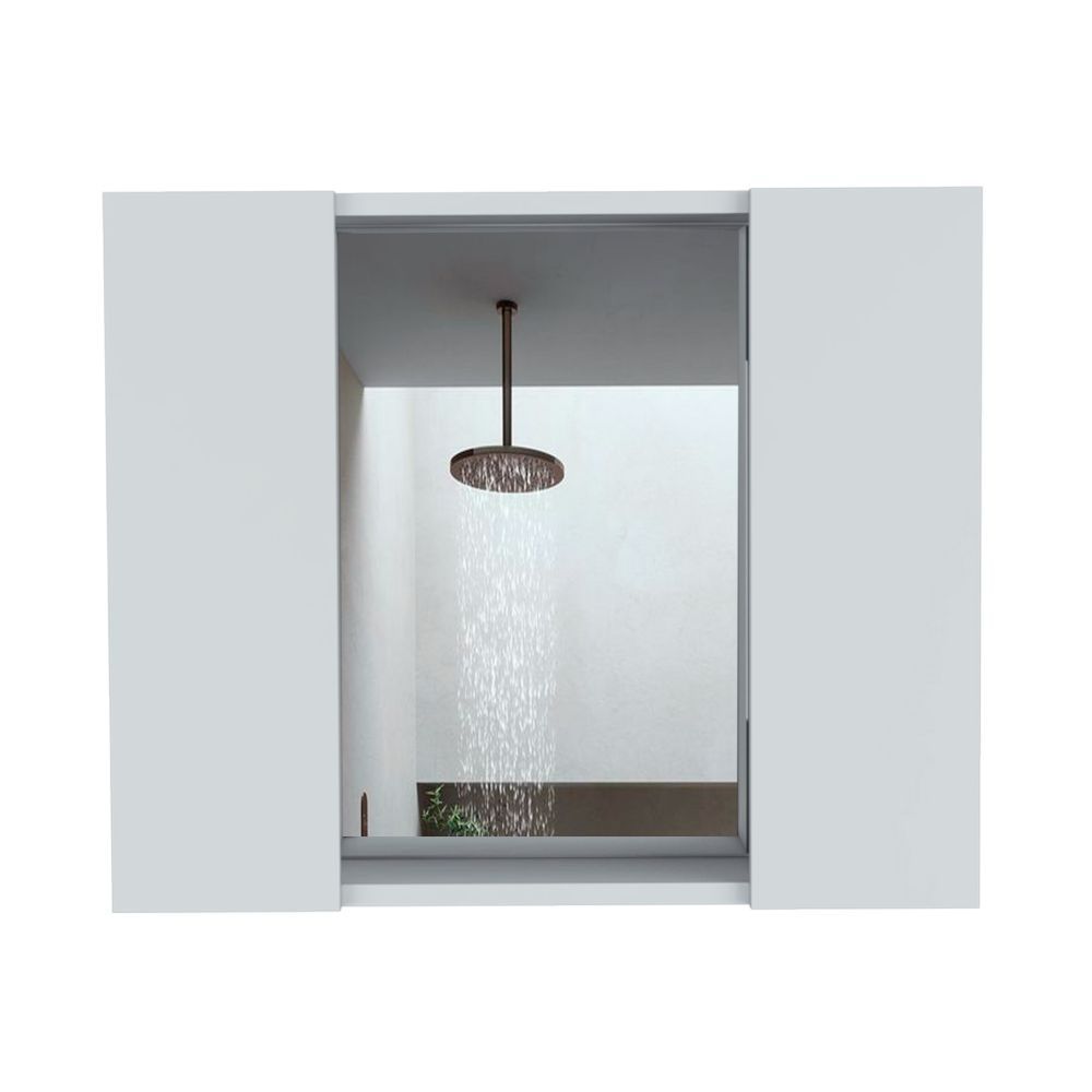 Medicine Double Door Cabinet 19" H, One External Shelf, White