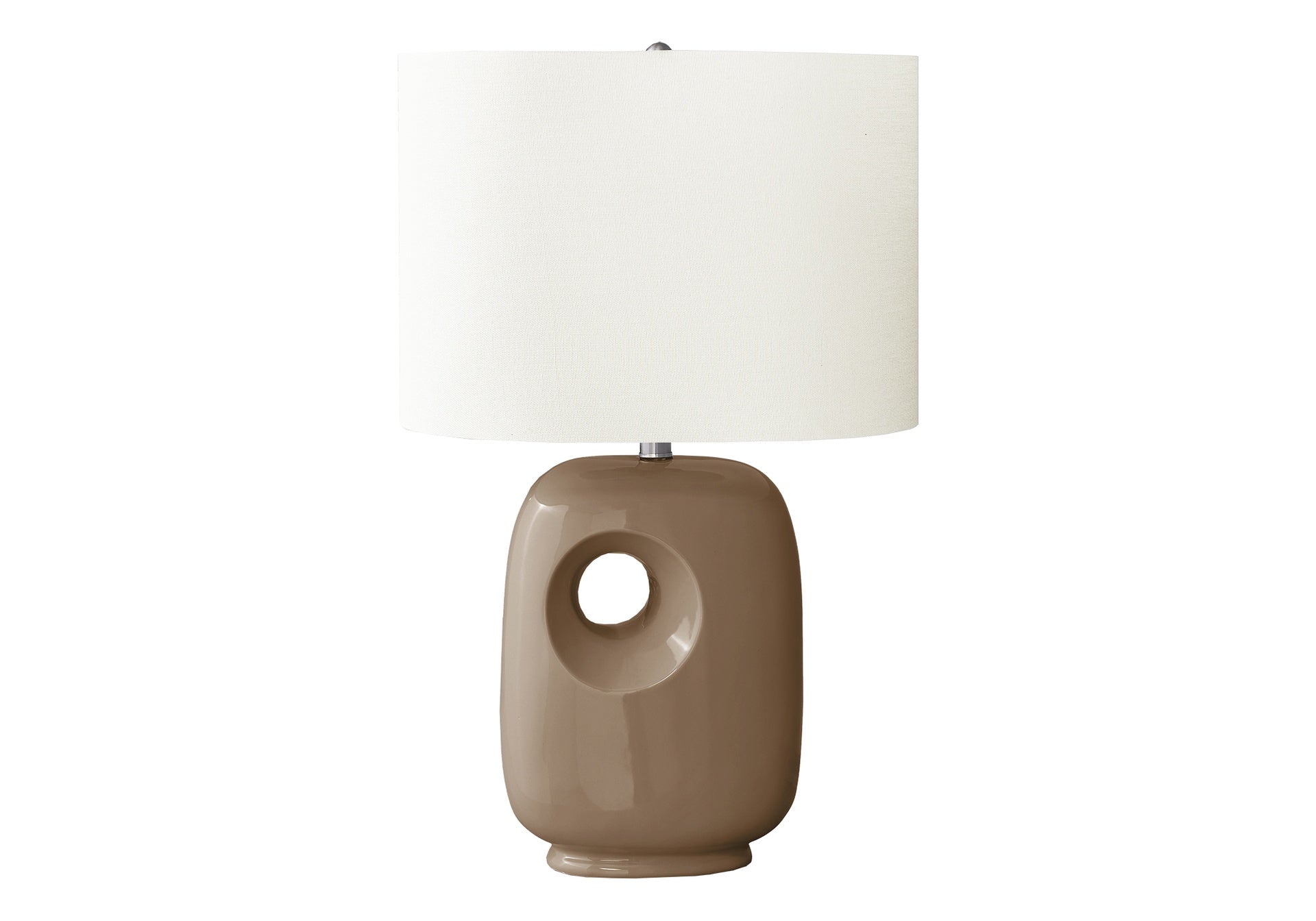 Lighting, 26"h, Table Lamp, Brown Ceramic, Ivory / Cream Shade, Contemporary, Modern