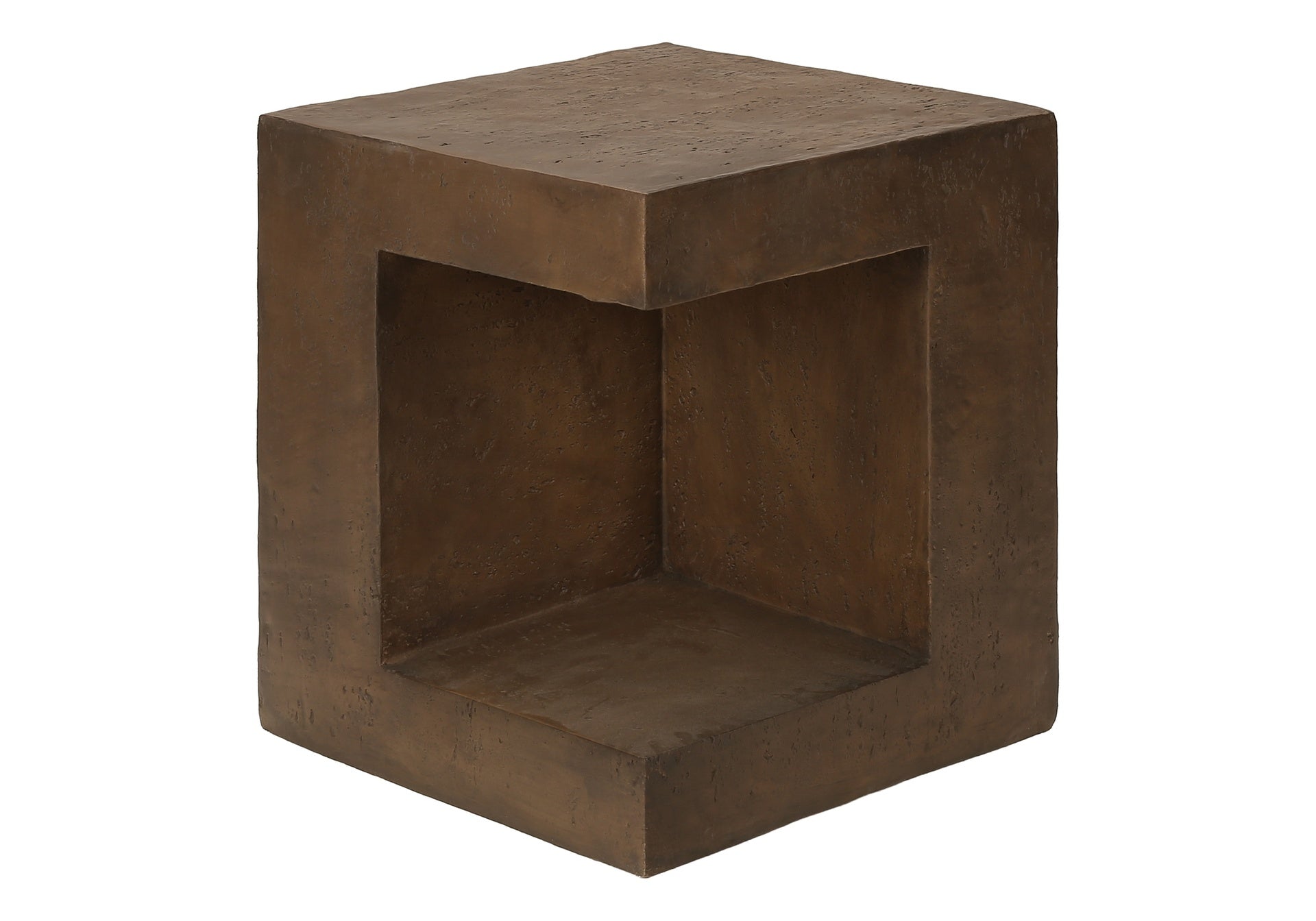 Accent Table, 25"h, Indoor Or Outdoor, Side Table, Nightstand, End, Square, Bedroom, Living Room, Walnut, Contemporary, Modern