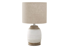 Lighting, 16"h, Cream Resin, Beige Shade, Contemporary