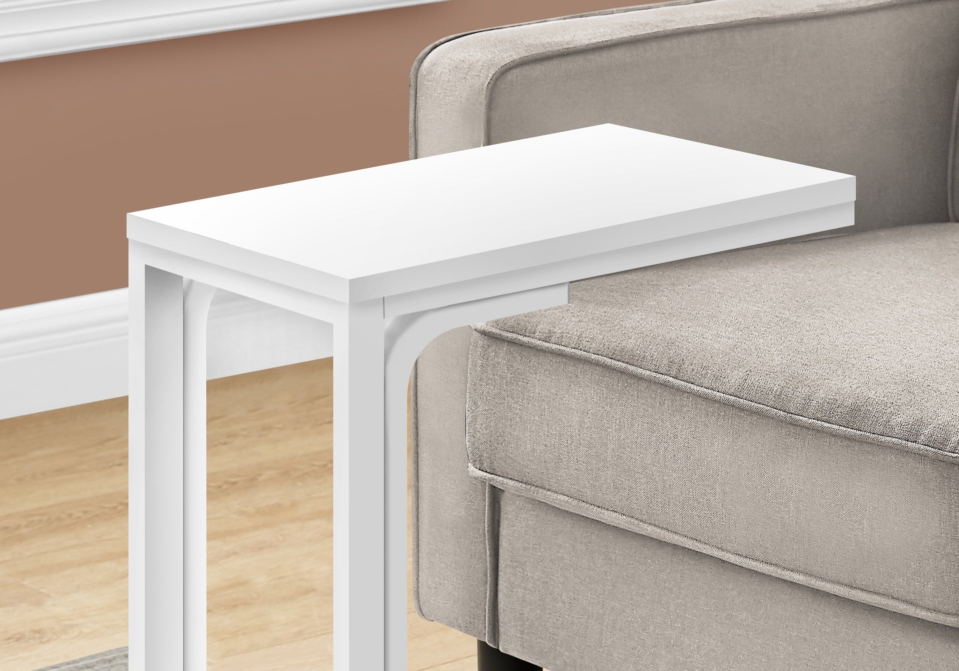 Accent Table, C-shaped, End, Side, Snack, Living Room, Bedroom, Contemporary, Modern