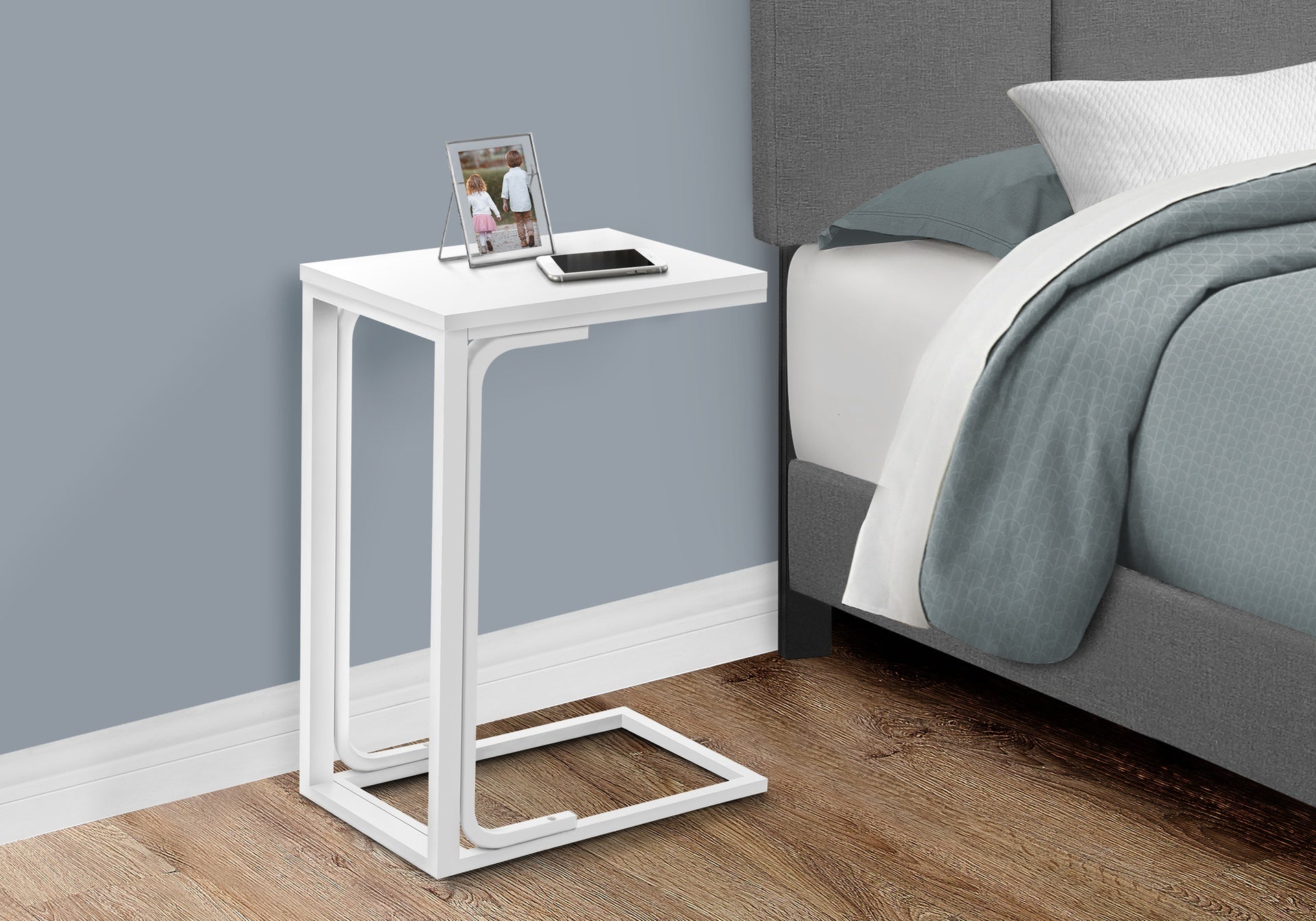 Accent Table, C-shaped, End, Side, Snack, Living Room, Bedroom, Contemporary, Modern