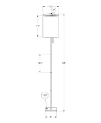 Lighting, 62"h, Brass Metal, Ivory / Cream Shade, Contemporary