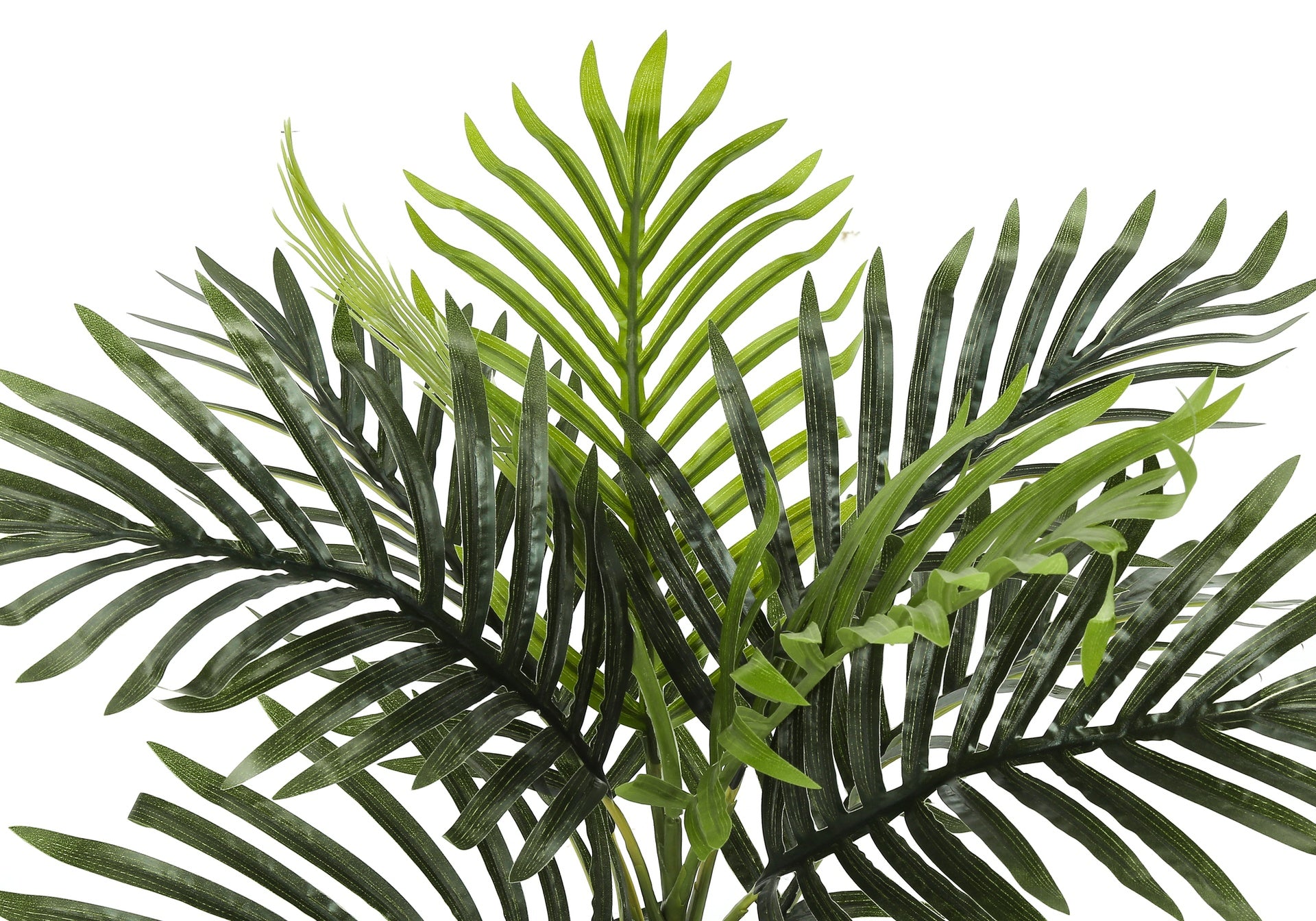 Artificial Plant, 20" Tall, Palm, Indoor, Faux, Fake, Table, Greenery, Potted, Real Touch, Decorative, Green Leaves, Black Pot
