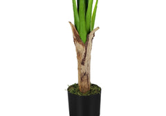 Artificial Plant, 43" Tall, Banana Tree, Indoor, Faux, Fake, Floor, Greenery, Potted, Real Touch, Decorative, Green Leaves, Black Pot