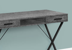 Computer Desk, Home Office, Laptop, Left, Right Set-up, Storage Drawers, 42"l, Work, Grey Laminate, Black Metal, Contemporary, Modern