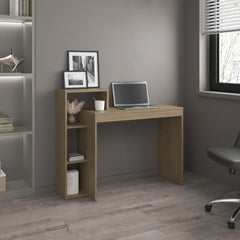 Computer Desk, 3 Shelves, Light Pine