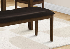 Bench, 48" Rectangular, Dining Room, Entryway, Hallway, Kitchen, Upholstered, Wood, Brown Solid Wood, Brown Leather-look, Transitional
