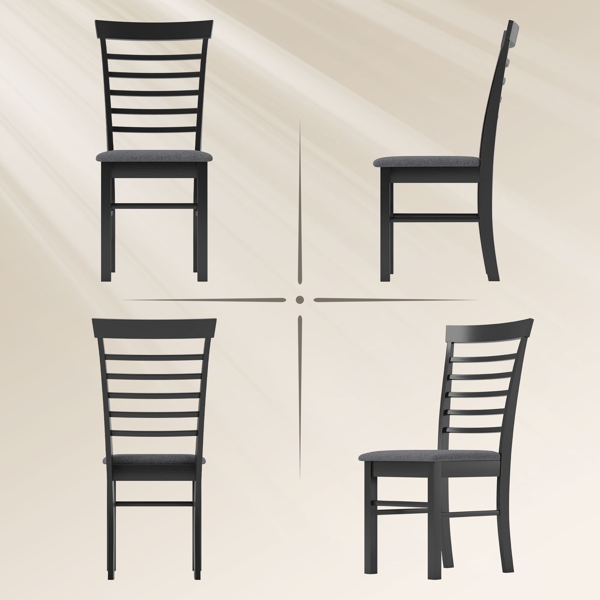Upholstered Kitchen Chairs,Wooden Dining Chairs Set of 4