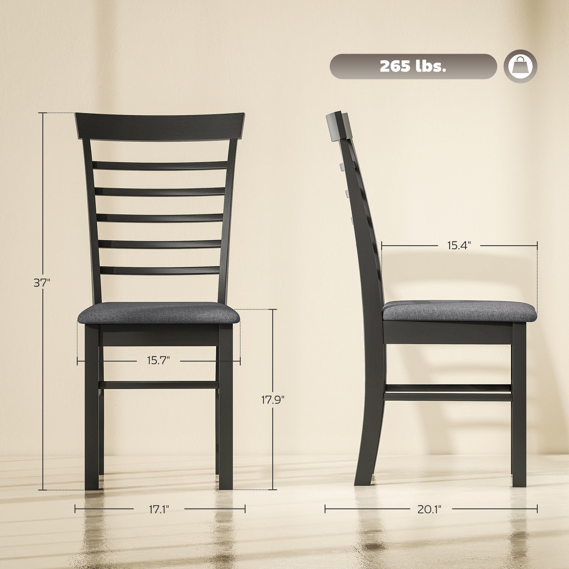 Upholstered Kitchen Chairs,Wooden Dining Chairs Set of 4