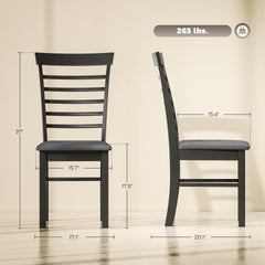 Upholstered Kitchen Chairs,Wooden Dining Chairs Set of 4