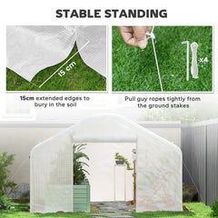 13' x 10' x 6.5' Greenhouse with Upgraded Galvanized Steel Frame and Large Windows,