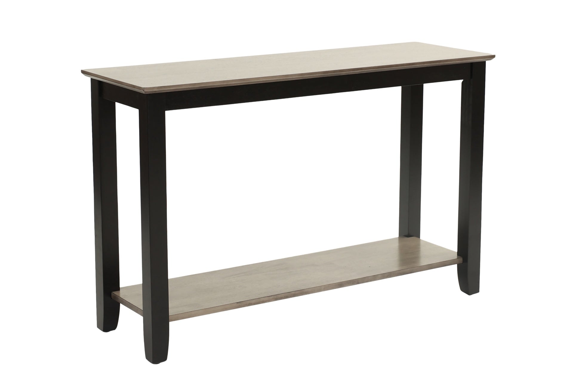 Modern Gray / Black Two Tone Finish 1pc Console Table Under-Table Shelf Storage Living Room Rubberwood Walnut Veneer Sofa Table