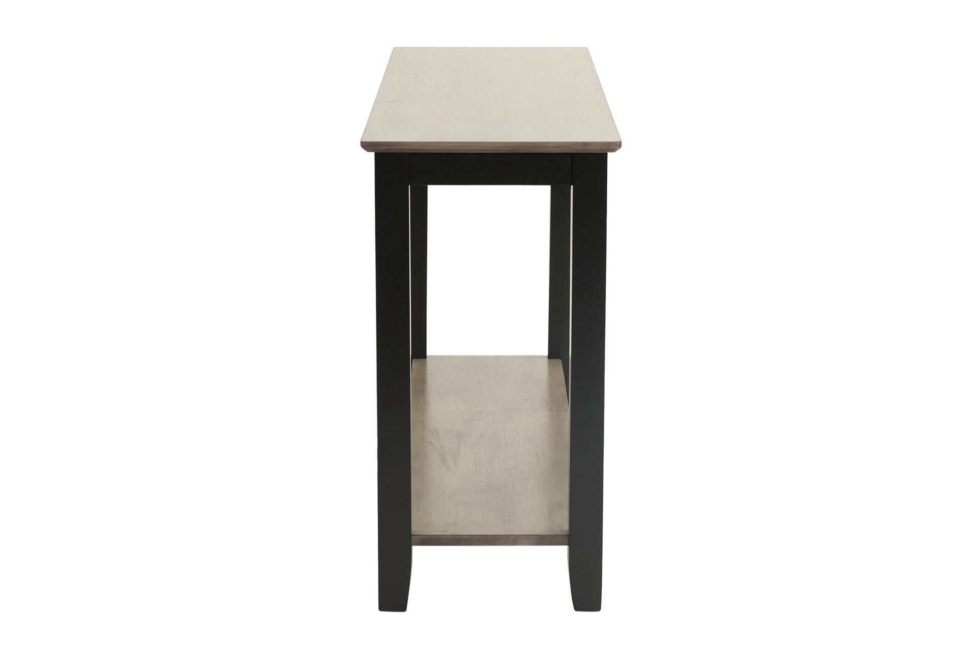 Modern Gray / Black Two Tone Finish 1pc Console Table Under-Table Shelf Storage Living Room Rubberwood Walnut Veneer Sofa Table