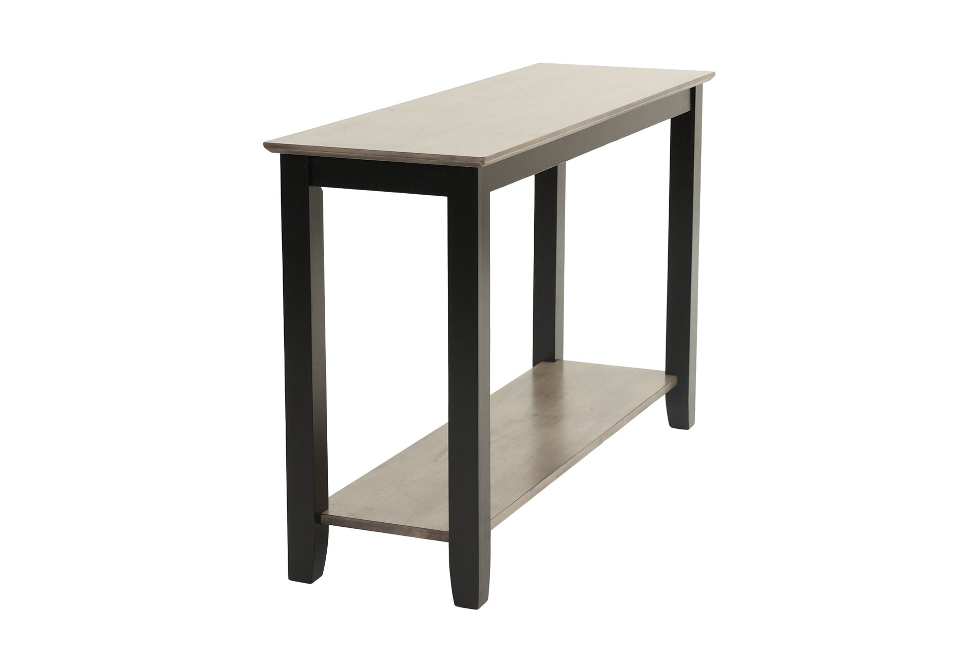 Modern Gray / Black Two Tone Finish 1pc Console Table Under-Table Shelf Storage Living Room Rubberwood Walnut Veneer Sofa Table
