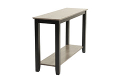 Modern Gray / Black Two Tone Finish 1pc Console Table Under-Table Shelf Storage Living Room Rubberwood Walnut Veneer Sofa Table