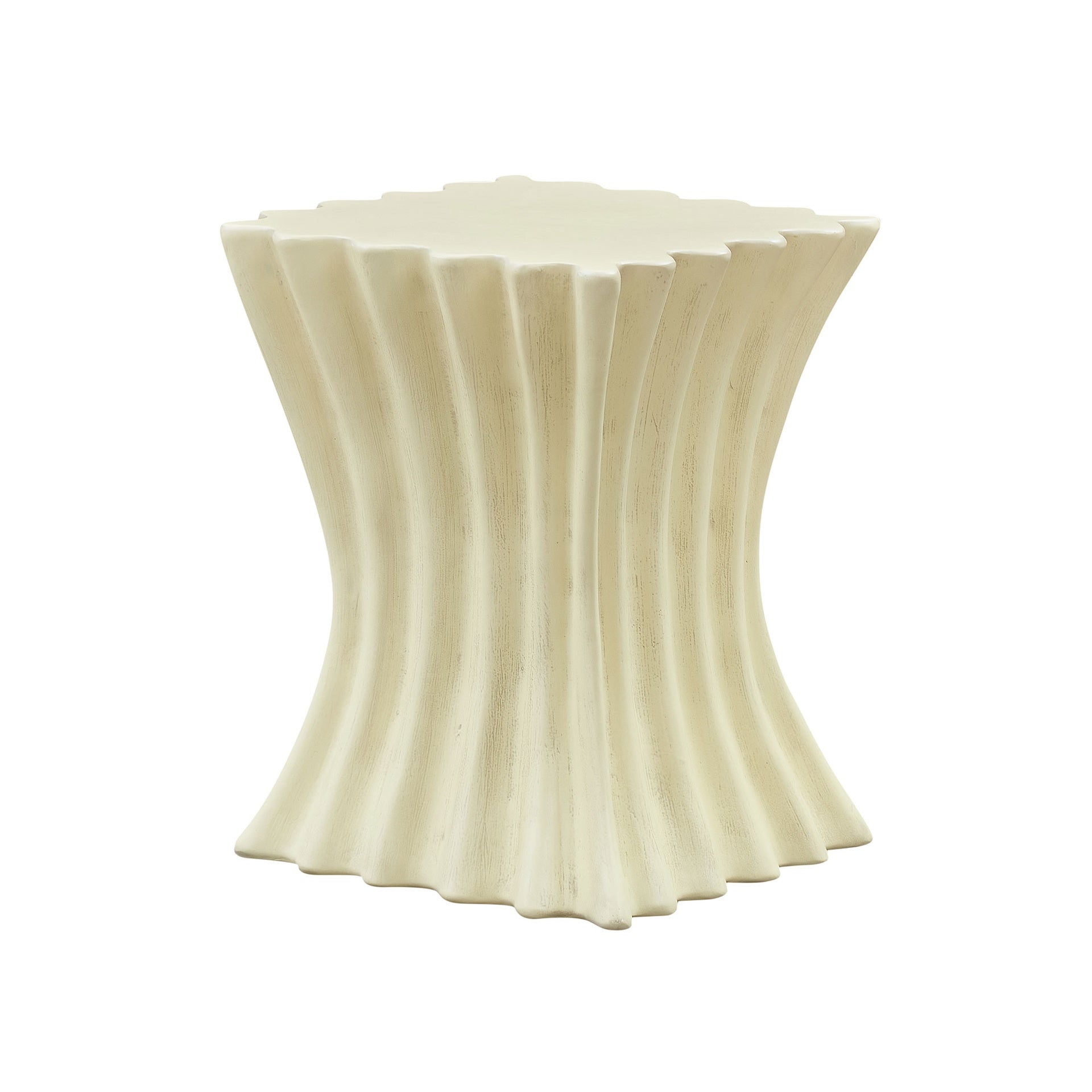 15.16 inch Side Table Vintage Sturdy Fiberglass Table For Living Room Apartment No Need Assembly Beige