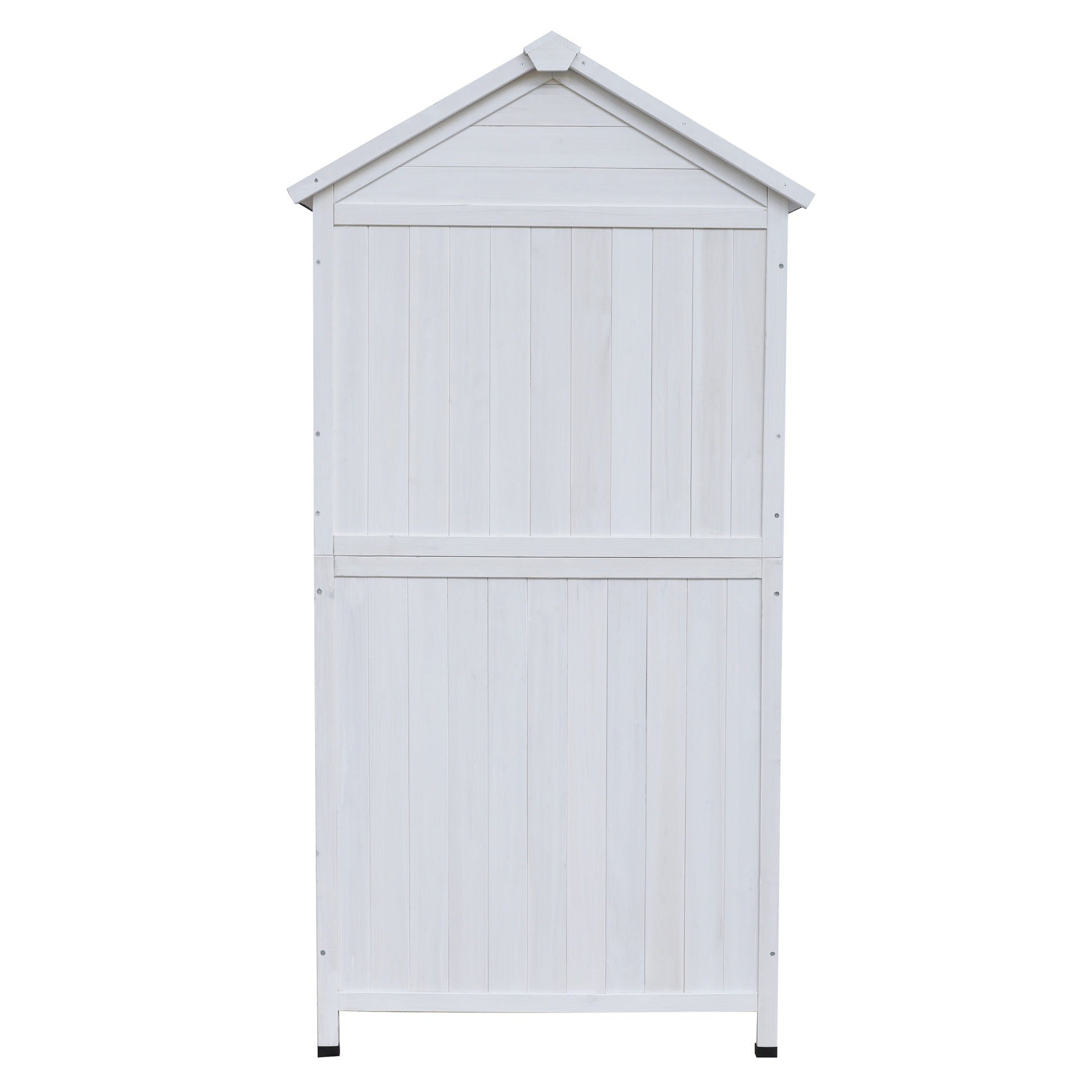 67" White Fir Wood Storage Shed with Double Doors