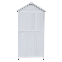 67" White Fir Wood Storage Shed with Double Doors