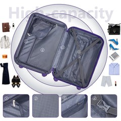 Luggage Sets 6 Piece with Duffel Bags, Hardside Expandable Suitcases with Spinner Wheels, Grape Purple