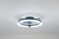 20" Ceiling Fans with Kit ,LED Light Source and Remote Control, 3000-6500K Dimmable Modern Flush Mount LED Fan Light, 6 Speeds, Quiet DC Motor For Living room, Bedroom,Kitchen----Matte Black