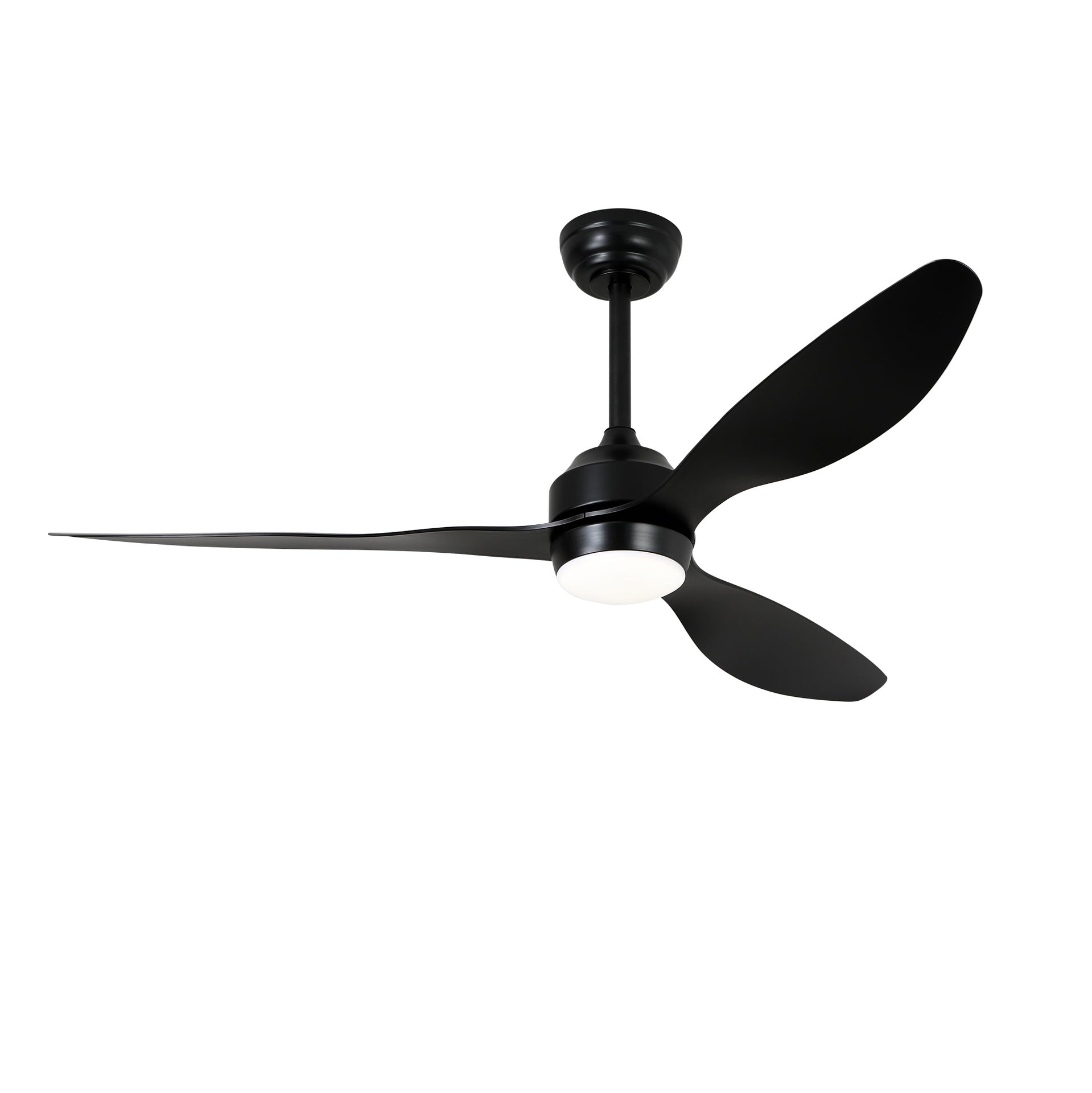 52" Ceiling Fan with Lights Quiet DC Motor 3 ABS Blade Ceiling Fans 6 Speed Levels,Reversible Ceiling Fan, for Patio Living Room, Bedroom, Office,Indoor.(Matte Black )