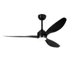 52" Ceiling Fan with Lights Quiet DC Motor 3 ABS Blade Ceiling Fans 6 Speed Levels,Reversible Ceiling Fan, for Patio Living Room, Bedroom, Office,Indoor.(Matte Black )