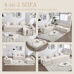 UNITED WE WIN convertible folding sofa bed, with fixed frame and pillow back handrail, cloud corduroy folding mattress sofa, folding memory foam bed in living room/dormitory/guest room/home office/apt