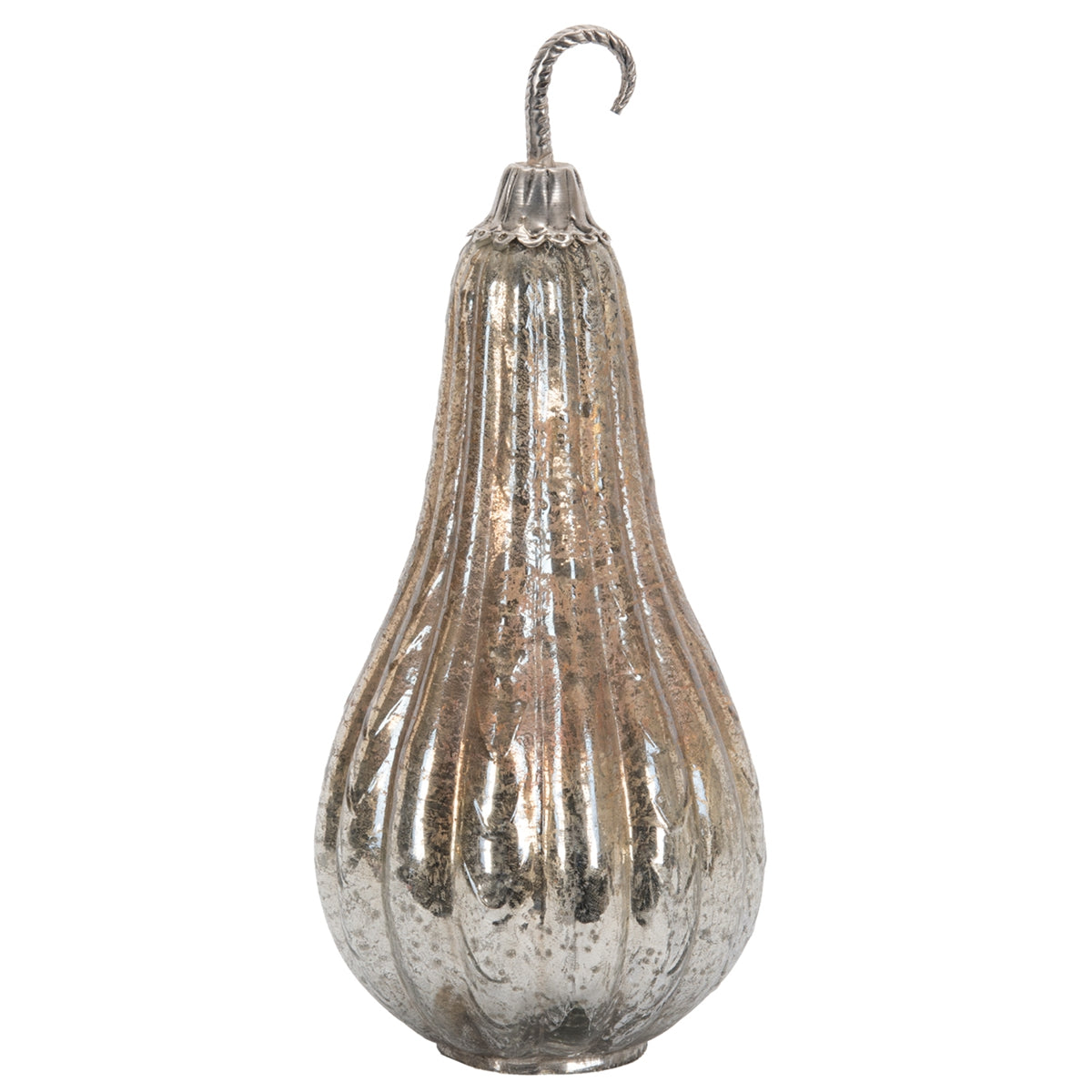 6.5x6.5x15" Foil Glass Lustre Mercury Gourd, Ornament Decor for Holiday Harvest Festival Fall Festival & Thanksgiving