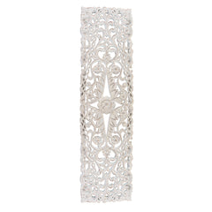 59.8x15.7x1.4" Distressed Floral Vine Panel, Decorative Wall Sculpture