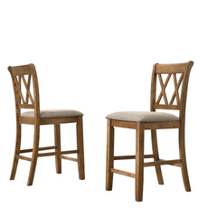 Windvale Fabric Upholstered Counter Height Dining Chairs, Set of 2, Tan