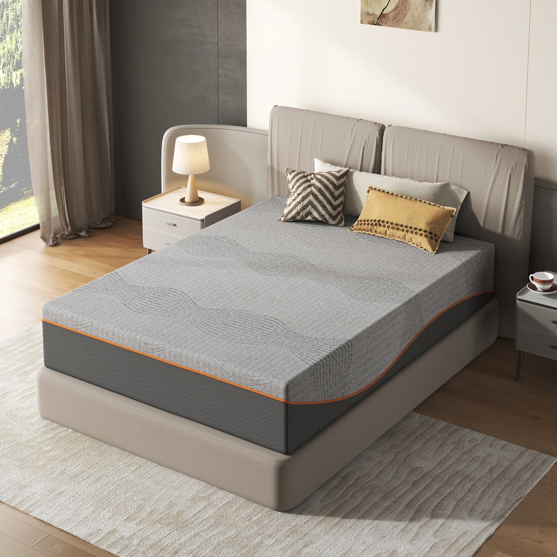Full Size Mattress,14 Inch Memory Foam Mattress, Fiberglass Free, Medium Feel, Breathable Cooling Layers, Certified Safe Materials