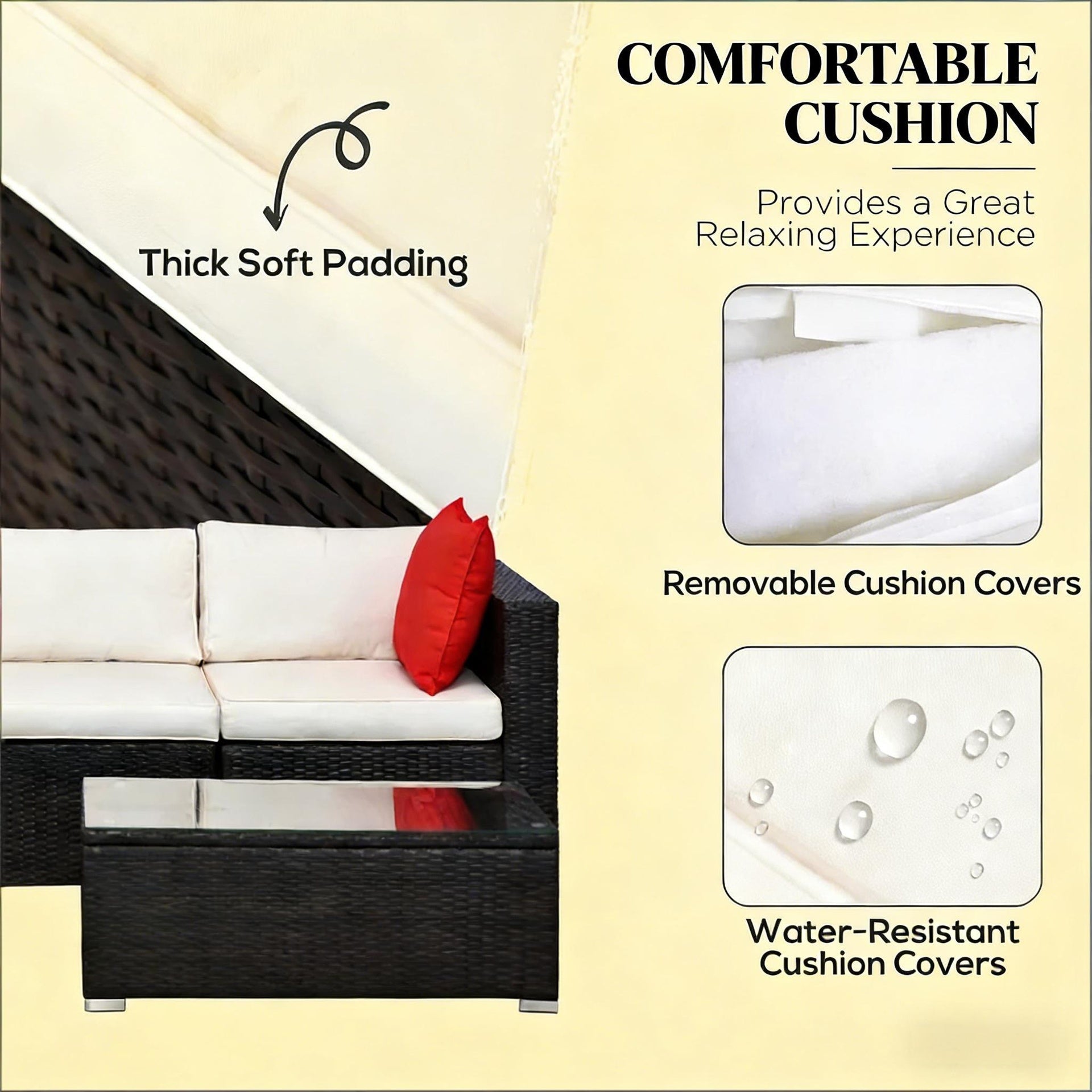 Modern Outdoor Furniture Conversation Sets,5-Piece Patio Furniture Set,Outdoor Sectional Sofa Set