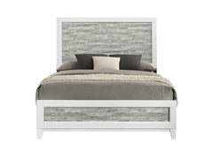 Modern/Contemporary Style Queen Panel Bed 1pc Gray & White Finish Wooden Bedroom Furniture Headboard Footboard