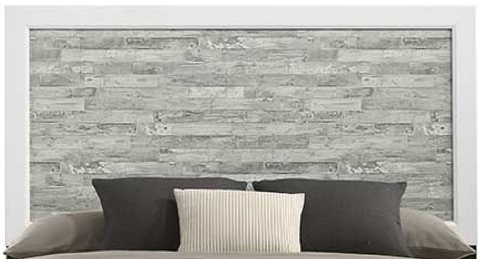 Modern/Contemporary Style Queen Panel Bed 1pc Gray & White Finish Wooden Bedroom Furniture Headboard Footboard
