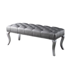 Decor Maxem Tufted FabricUpholstered Bench with Nailhead Trim