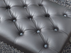 Decor Maxem Tufted FabricUpholstered Bench with Nailhead Trim
