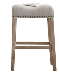 CoCo Upholstered Backless Saddle Seat Bar Stools 29" height Set of 2, Tan
