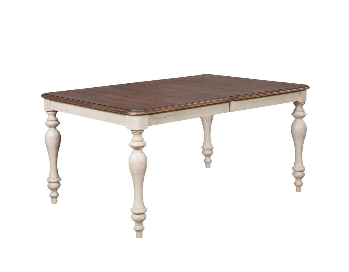 Arch Weathered Oak Dining Table With Extension Leaf