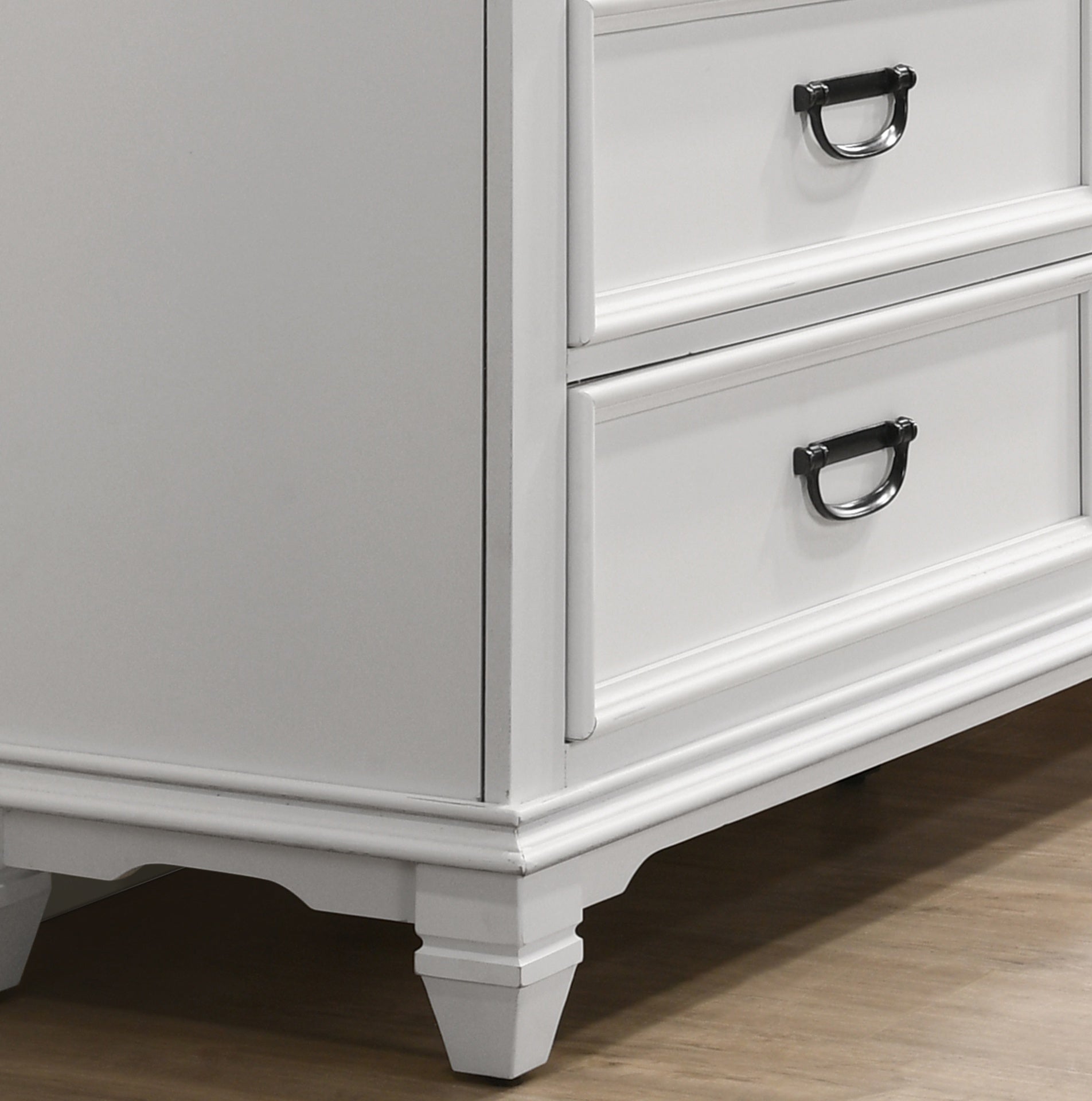 Clelane Wood 3-Drawer Nightstand, Weathered White and Gray