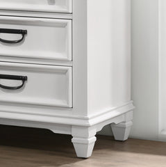 Clelane Wood 3-Drawer Nightstand, Weathered White and Gray