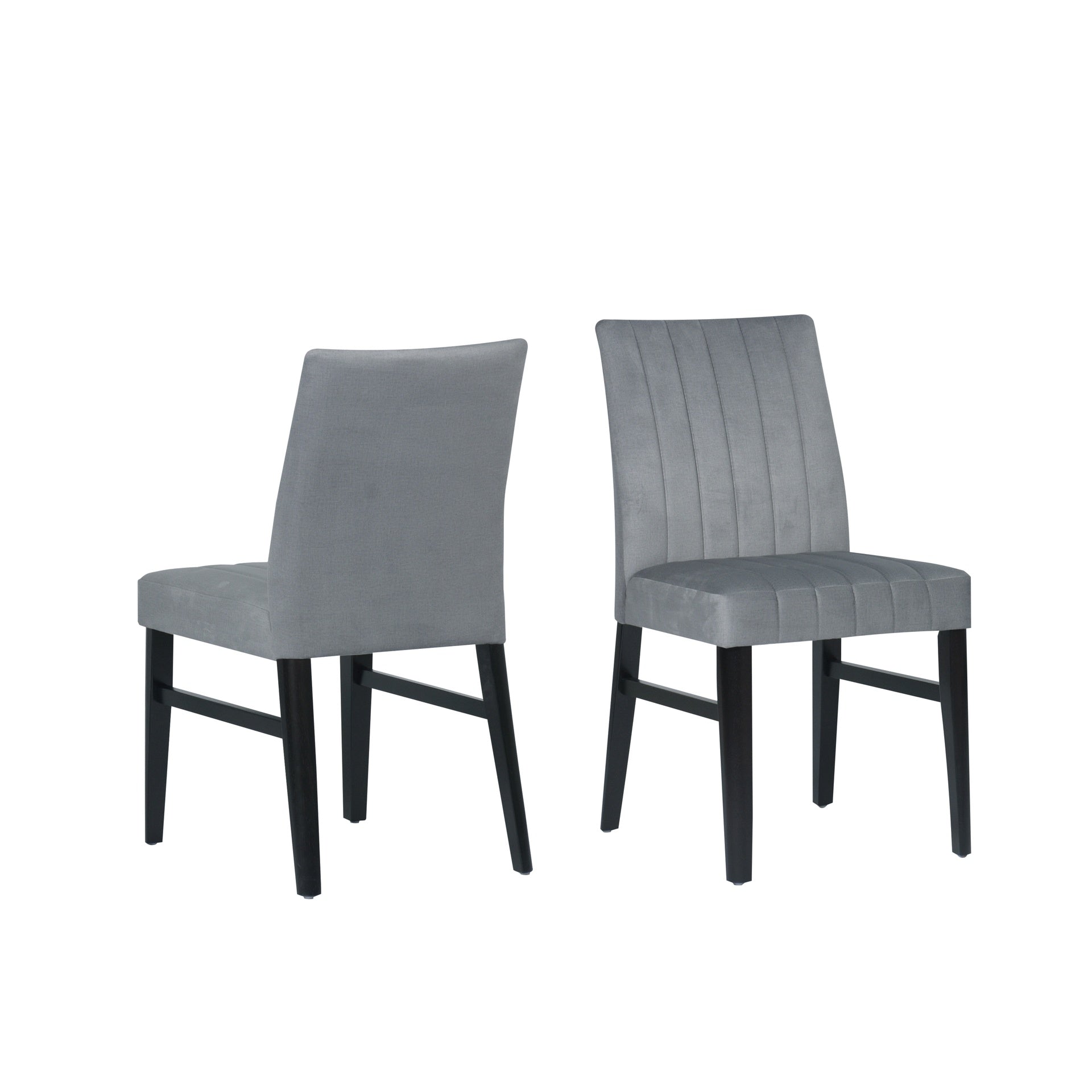 Roundhill Furniture Wendell Contemporary Upholstered Dining Chairs, Set of 2, Gray