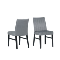 Roundhill Furniture Wendell Contemporary Upholstered Dining Chairs, Set of 2, Gray
